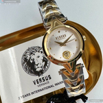 [星晴錶業]VERSUS VERSACE手錶,30mm,VV00377白色錶面金色錶殼金銀相間精鋼錶帶款, , large