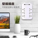 TRISTAR TS-USB165 3P六插+2USB+1Type-C 小壁插, , large