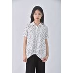 (S) dailo質感小鳥白色短袖上衣二手衣, , large