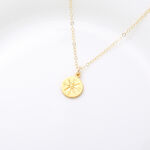 【Angel & Me】Good Luck Compass s925 sterling silver 24k gold plated necklace, , large