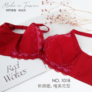 [WINIBRA]Taiwan-made Soft Steel Underwire Beautiful Floral Lace Bra, B~C Cup, Backless Design, Gray(B32)