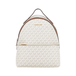 Michael Kors Sheila 滿版標誌塗層帆布拉鍊口袋中型後背包(香草白), , large