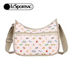 【複製】Lesportsac Classic Hobo 經典斜背包 側背包 旅用通勤包 送禮 禮物 推薦 女包(紐約城市插畫), , large