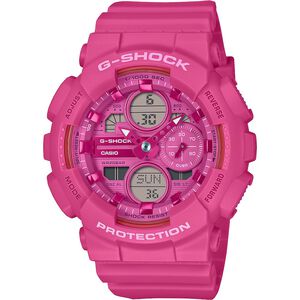 CASIO 卡西歐 G-SHOCK 單色時尚 雙顯手錶-粉紅 GMA-S140PP-4A