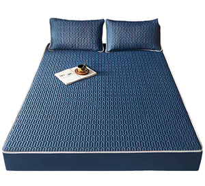 HABABY Huan'an Home Furnishings [Gift Set] Bed Sheet Latex Cooling Mat, Standard Double Size, Mysterious Blue