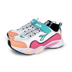 DIADORA迪亞多那 中童生活時尚運動鞋 童運動鞋 童鞋 老爹鞋 魔鬼氈 透氣 保護後跟 健康鞋墊 止滑 白粉 黑桃, , large