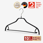 【德國MAWA】德國原裝進口 無痕止滑 時尚簡約衣架42cm 10入/黑, , large