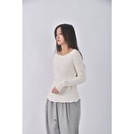 (S) chocolate韓牌質感抓皺白色長袖上衣二手衣, , large