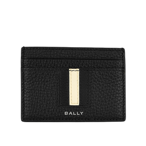 BALLY Ribbon 黑白條紋牛皮4卡卡片夾/名片夾 / 黑色