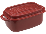 Cast iron pot shape food storage box (square-red), , large