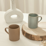 Handcrafted Embossed Kiln-Glazed Ceramic Mug, , large