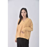 (XL) V領黃色毛衣二手衣, , large