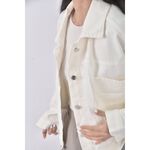 (2XL) 排扣白色外套二手衣, , large