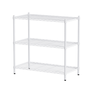 【Y HOUSE】90x45x90cm Lightweight Three-layer Iron Rack Iron Rack Shelf-Painted White