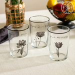 【SOLO Vintage】LCW Home 510ml Flower Glass Cup Set of 3 Water Cup Juice Cup Made in Turkey, , large