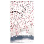 日本製【コスモ】長門簾《富士山春天櫻花》, , large