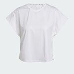 Adidas Studio T-shirt 女 T恤 運動 休閒 訓練 圓領 柔軟 白 [IS2978], , large