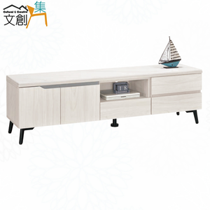 【文創集】丹尼5尺岩板二門三抽電視櫃(客約商品)