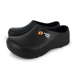 HANG TEN 廚師鞋 工作鞋 拖鞋 懶人鞋 男鞋 女鞋 MIT台灣製 防水 減壓 透氣 散熱 排汗 耐磨 防滑 黑桔