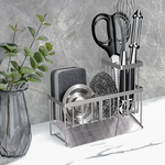 Carbon Steel - Gun Gray Rag Rack Integrated Sink Dishwashing Sponge Drainer, , large