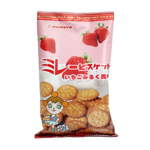 Millet biscuits strawberry milk flavor