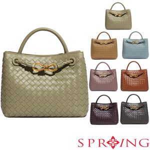 SPRING-時尚手工編織肩背包 簡約質感手提小方包-多色