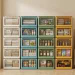 【AOTTO】45L升級加厚款五開門可疊加折疊收納箱-藍色5入(AL-250B), , large