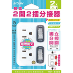 [寶旺旺]聖岡科技 3P節電2開2插分接器TNT-830S, , large