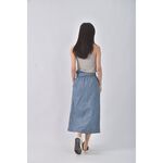 (XL) 【德馨私服】neon韓牌質感藍色綁帶長裙二手衣, , large