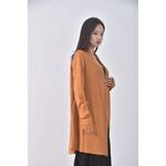 (S) 質感拼接黃色罩衫二手衣, , large