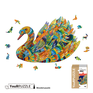 [積木共和國] 【YouRPUZZLE】台灣現貨天鵝拼圖(檢驗合格木質動物拼圖)