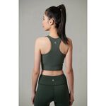YOGA FLOW Brook Tank - 雙材質拼接上衣 - 深草綠 Jungle Green, , large