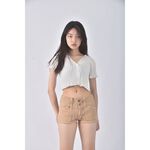 (XL) jojo jeans質感丹寧牛仔棉質純棉杏色短褲二手衣, , large