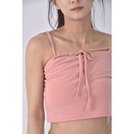 (S) 【安于晴Charlene私服】吊帶修身短版棉質無袖粉色上衣二手衣, , large