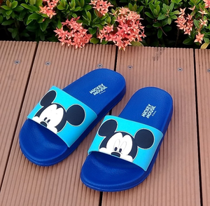 [e shoe store] Happy Mickey Minnie children's slippers royal blue 19CM
