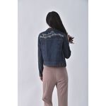 (M) 【房業涵私服】liz lisa丹寧牛仔音符刺繡藍色外套二手衣, , large