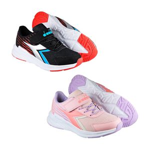 DIADORA迪亞多那 輕量大童慢跑鞋 童運動鞋 童鞋 寬楦 透氣 保護後跟 吸震 減壓 彈性 健康鞋墊 止滑 黑 粉