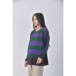 (M) issey miyake me質感條紋紫色長袖上衣二手衣, , large
