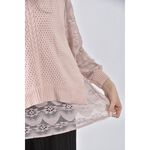 (S) 質感兩件式粉色長袖上衣二手衣, , large