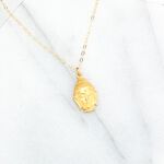 【Angel & Me】守護 佛頭 s925 純銀厚鍍24k純金項鍊 浴佛 生日禮, , large
