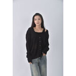 (XL) gap亞麻棉質開衫黑色外套二手衣, , large