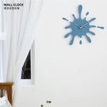 【上手家居】波洛克造型掛鐘 潑彩藍(靜音時鐘/壁鐘/靜音掛鐘/壁掛時鐘/客廳時鐘), , large