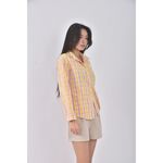 (S) 【依庭私服】ziranyuansu質感格紋粉色長袖上衣二手衣, , large