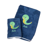 12生肖 珊瑚絨毛巾浴巾 【粉色/藍色】彩色刺繡 牛年 毛巾 3秒瞬吸 活性印染 掛耳設計 十二生肖 生肖, , large