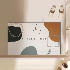 Soft diatomaceous earth water-absorbing non-slip floor mat with color printing