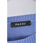 (S) pazzo格子落肩藍色毛衣二手衣, , large