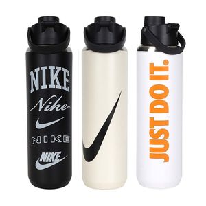 NIKE SS RECHARGE 大口徑保冷瓶 24OZ/GRAPHIC 運動水壺 隨身杯 水瓶 轉蓋 防漏 黑 米 白