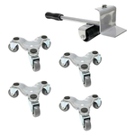 Heavy-duty 360° universal wheel silver five-piece moving tool, , large
