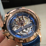 [星晴錶業]MASERATI手錶,46mm,R8821119005寶藍色錶面玫瑰金錶殼寶藍真皮皮革錶帶款, , large