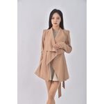 (S) mink design質感杏色綁帶外套二手衣, , large